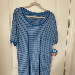 COLUMBIA WOMENS PFG SLACK WATER™ KNIT DRESS STORMY BLUE STRIPE -Size 1X